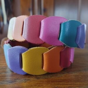 RAINBOW LEATHER Belt women size M, fits 27"-32" (238)